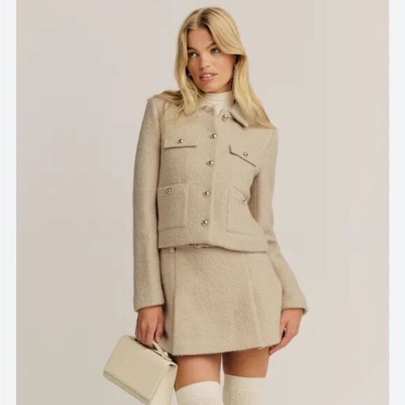 NWT Reformation Marin Jacket in Cream Size X Small - Picture 4 of 5